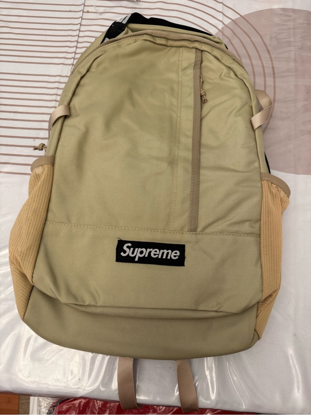 Supreme used Beige Men’s Backpack - Casual Everyday Bag